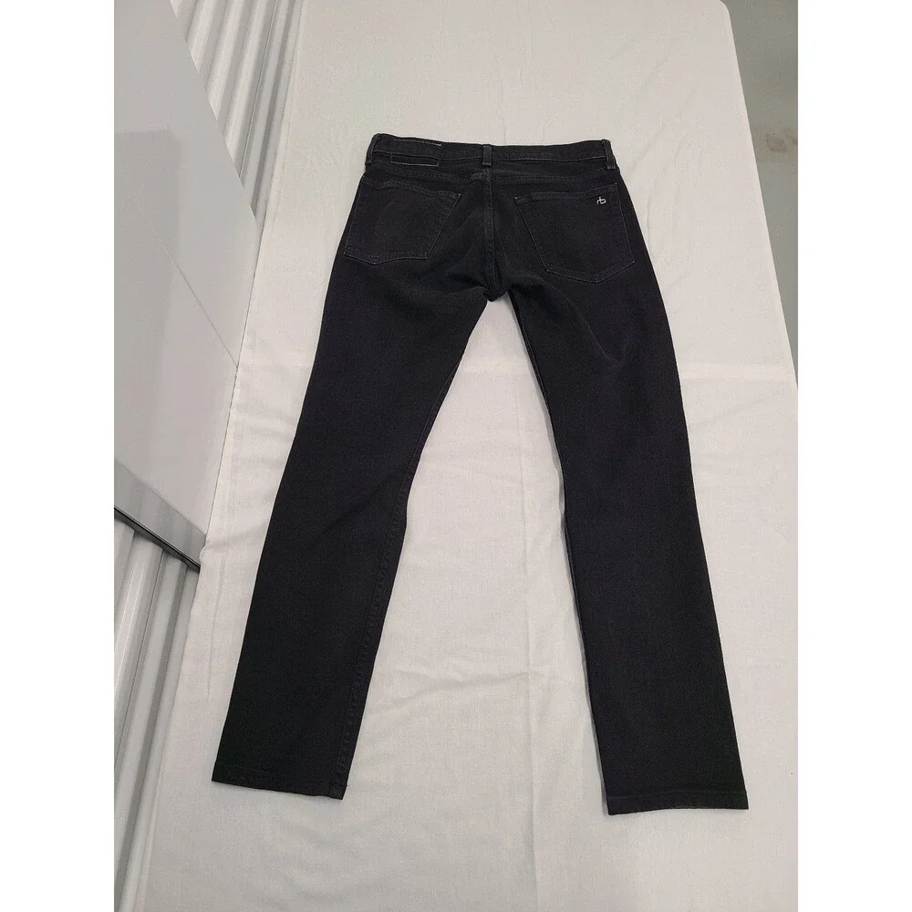 rag & bone New York Fit 1 Extra Slim Black Holes Distressed Jeans Men's Size 30